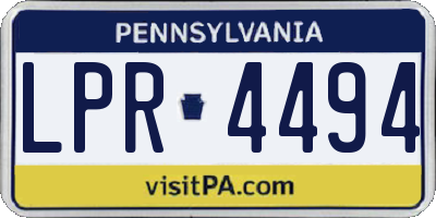 PA license plate LPR4494