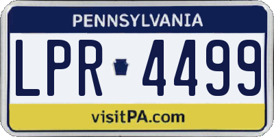 PA license plate LPR4499