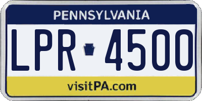 PA license plate LPR4500