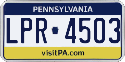 PA license plate LPR4503