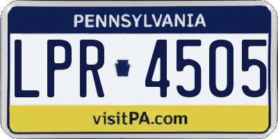 PA license plate LPR4505