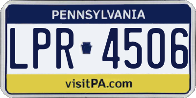 PA license plate LPR4506