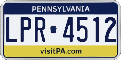 PA license plate LPR4512