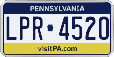 PA license plate LPR4520
