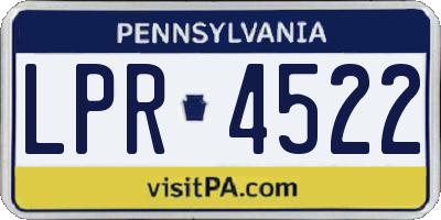 PA license plate LPR4522