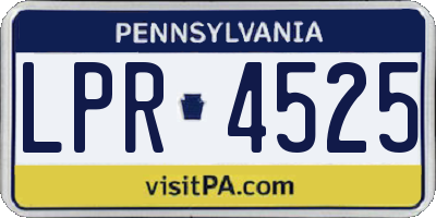 PA license plate LPR4525