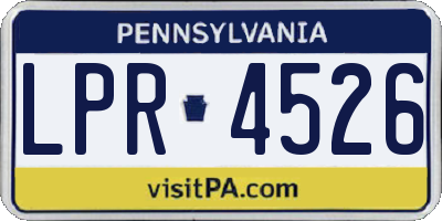 PA license plate LPR4526