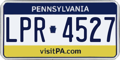PA license plate LPR4527