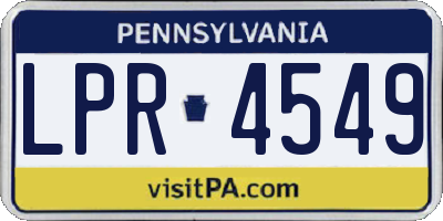 PA license plate LPR4549