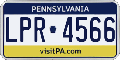 PA license plate LPR4566