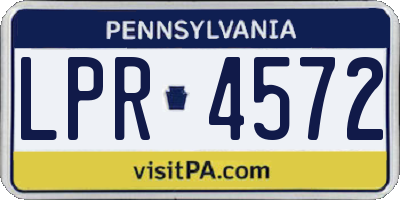 PA license plate LPR4572