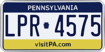 PA license plate LPR4575