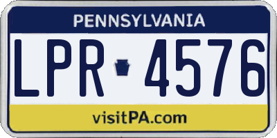 PA license plate LPR4576