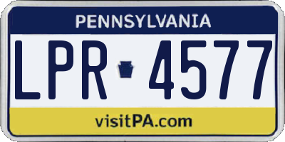 PA license plate LPR4577