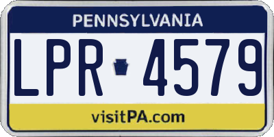 PA license plate LPR4579