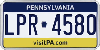 PA license plate LPR4580