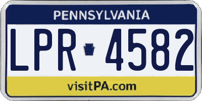 PA license plate LPR4582