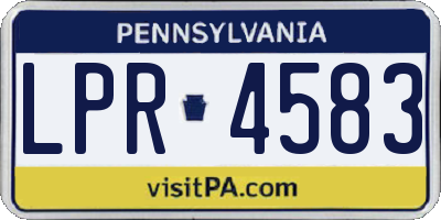 PA license plate LPR4583