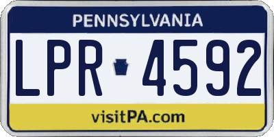 PA license plate LPR4592