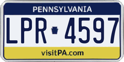 PA license plate LPR4597