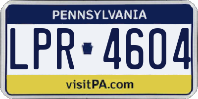PA license plate LPR4604