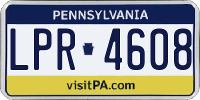 PA license plate LPR4608