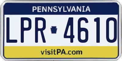 PA license plate LPR4610