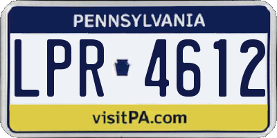 PA license plate LPR4612