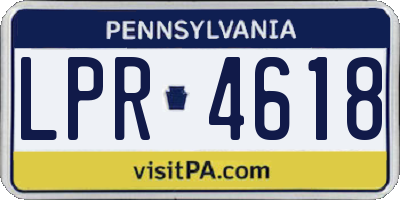 PA license plate LPR4618