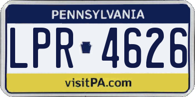 PA license plate LPR4626