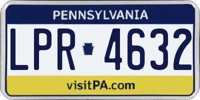 PA license plate LPR4632
