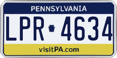 PA license plate LPR4634