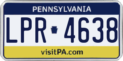 PA license plate LPR4638