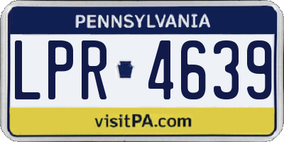 PA license plate LPR4639