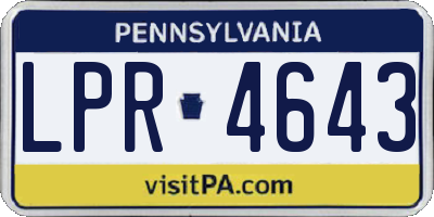 PA license plate LPR4643
