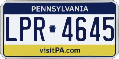 PA license plate LPR4645