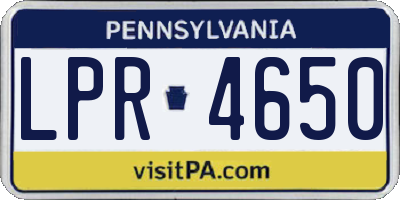 PA license plate LPR4650