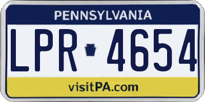 PA license plate LPR4654