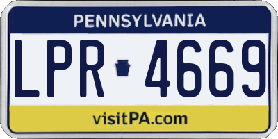 PA license plate LPR4669