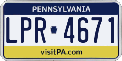 PA license plate LPR4671