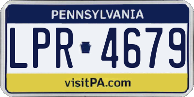 PA license plate LPR4679