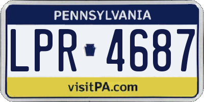 PA license plate LPR4687
