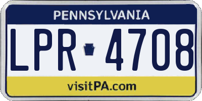 PA license plate LPR4708