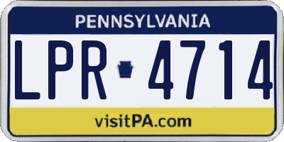 PA license plate LPR4714