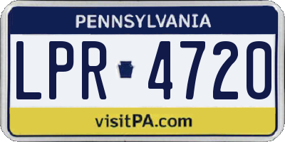 PA license plate LPR4720