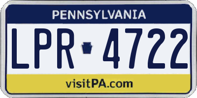 PA license plate LPR4722