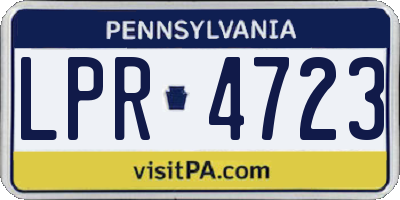 PA license plate LPR4723