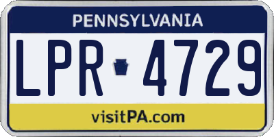 PA license plate LPR4729
