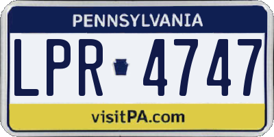 PA license plate LPR4747