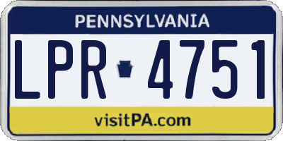 PA license plate LPR4751